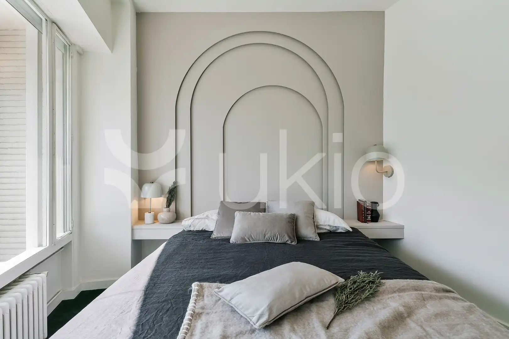 Dormitori de Apartament de lloguer en Barcelona amb Aire condicionat, Calefacció i Moblat