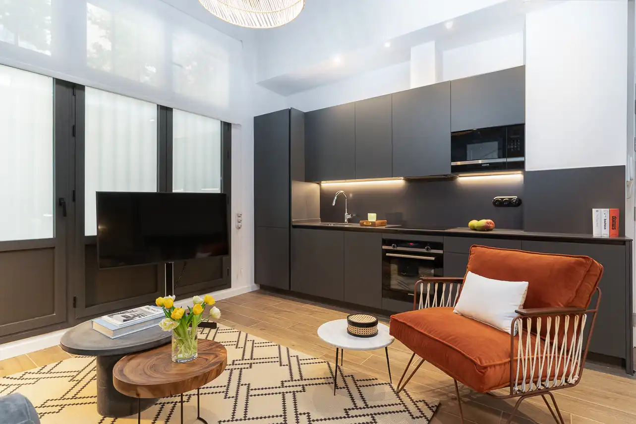 Living room of Attic for rent in Barcelona  with Air Conditioner, Heating and Furnished