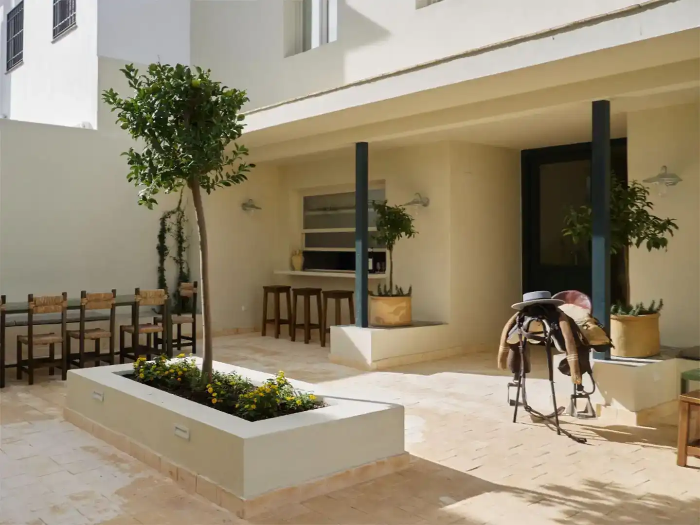 Terrasse von Haus oder Chalet zur Miete in Almonte mit Klimaanlage, Privatgarten und Schwimmbad
