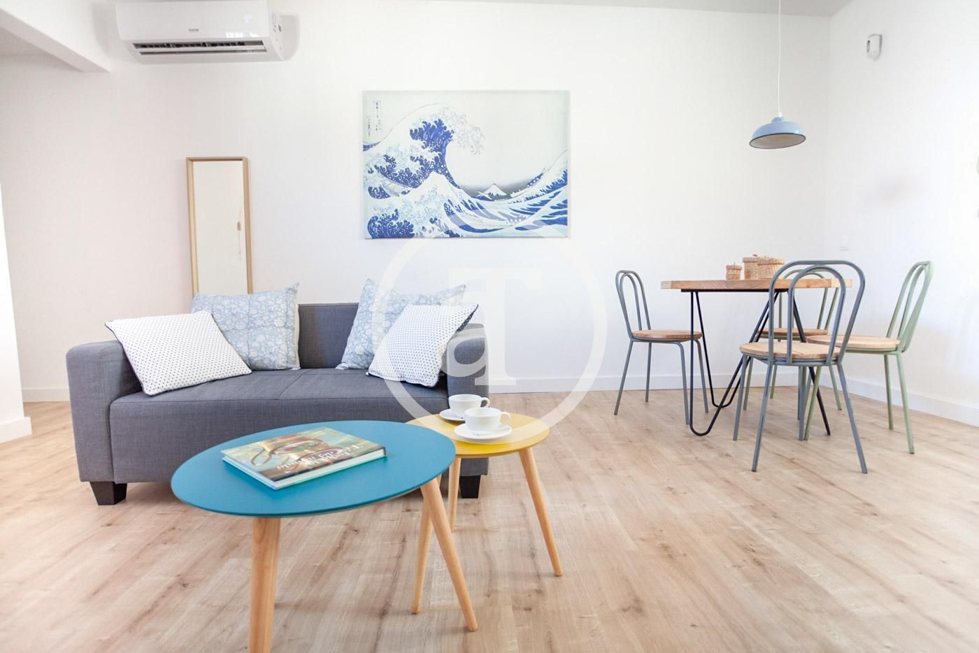 Living room of Flat to rent in  Barcelona Capital  with Air Conditioner, Heating and Furnished