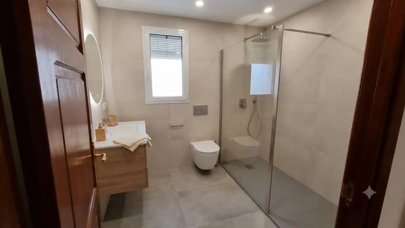 Badezimmer von Einfamilien-Reihenhaus zum Verkauf in Vélez de Benaudalla mit Privatgarten, Terrasse und Möbliert