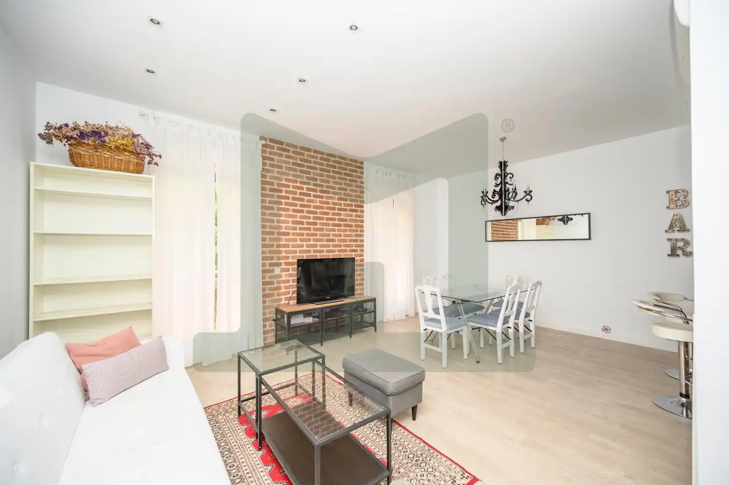 Wohnzimmer von Wohnung zur Miete in Madrid mit Klimaanlage, Heizung und Terrasse