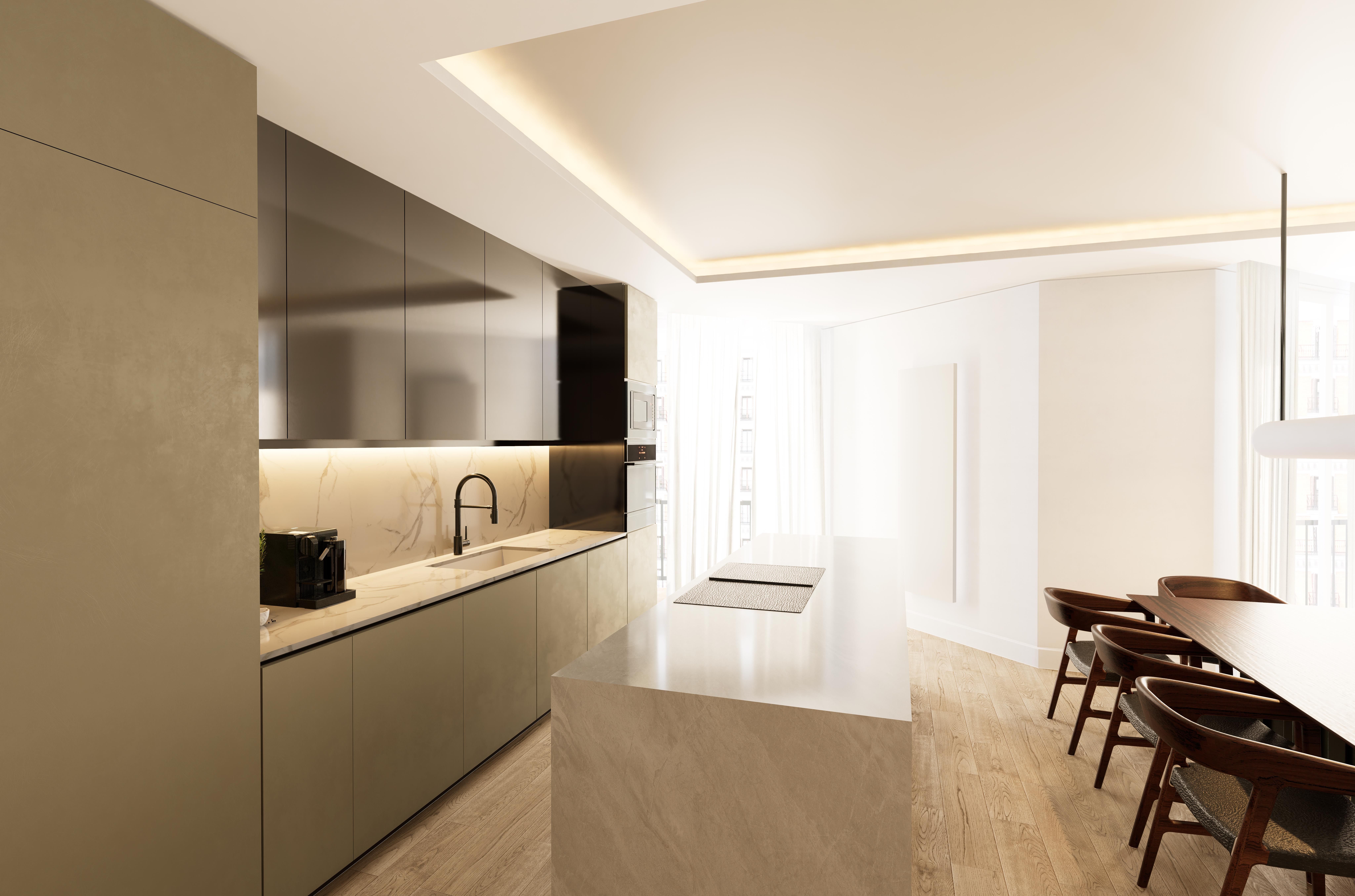 Kitchen of Flat for sale in  Madrid Capital  with Air Conditioner, Heating and Parquet flooring