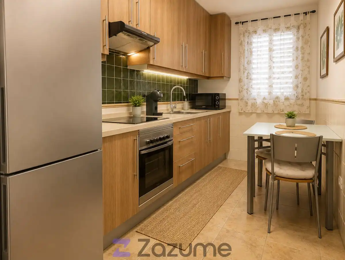 Kitchen of Flat for rent in Puerto de la Cruz  with Air Conditioner, Private garden and Terrace