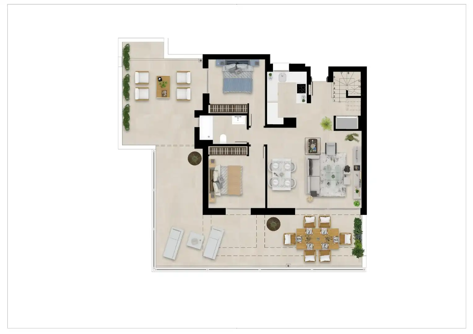 Apartamento en venta en San Roque con Aire acondicionado, Calefacción y Jardín privado