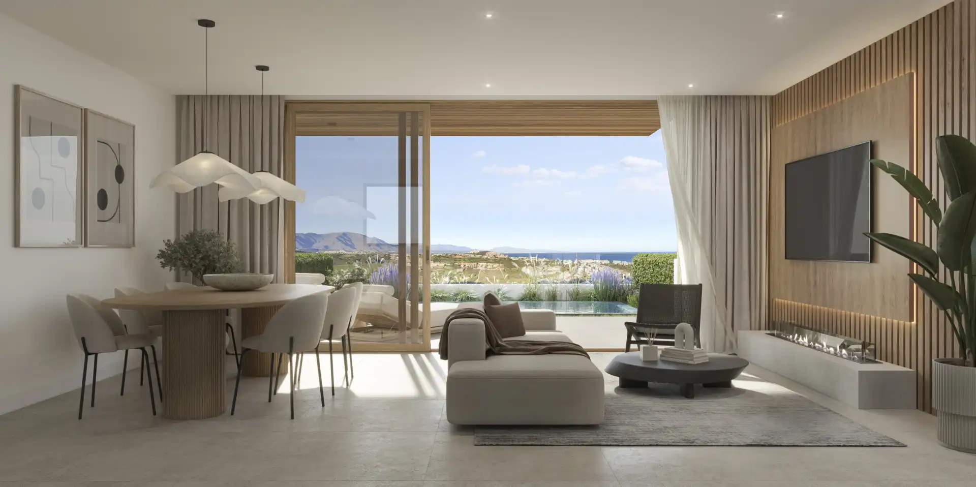 Sala de estar de Casa o chalet en venta en Manilva con Aire acondicionado, Calefacción y Jardín privado