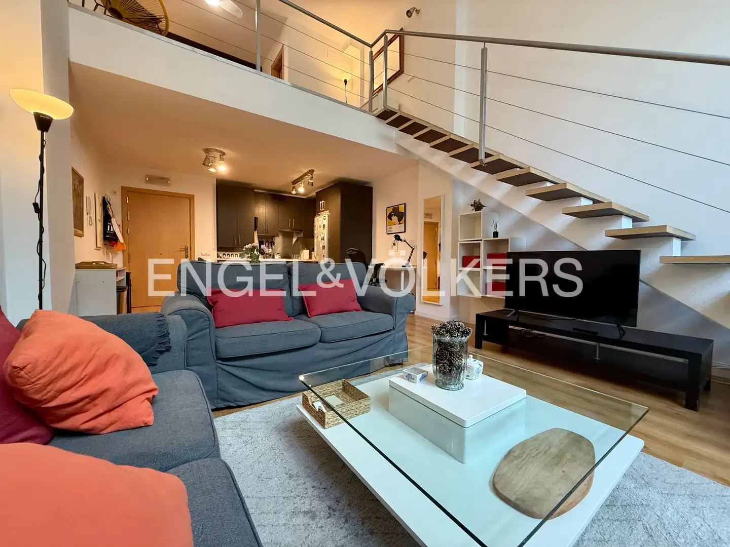 Wohnzimmer von Maisonette zur Miete in Madrid mit Klimaanlage, Heizung und Privatgarten
