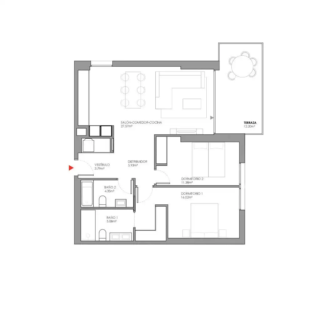Apartament amb terrassa en venda a Les Salines - Pla de Sant Pere, imagen 12