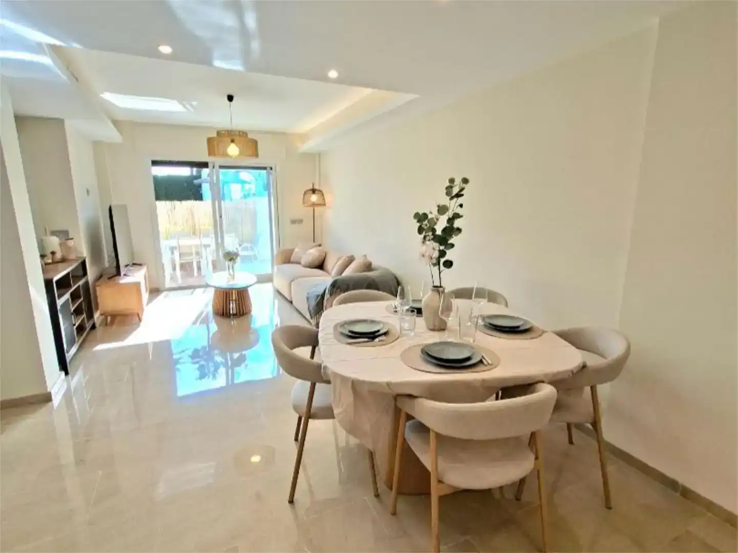 Dining room of Flat for sale in Manilva  with Air Conditioner and Swimming Pool