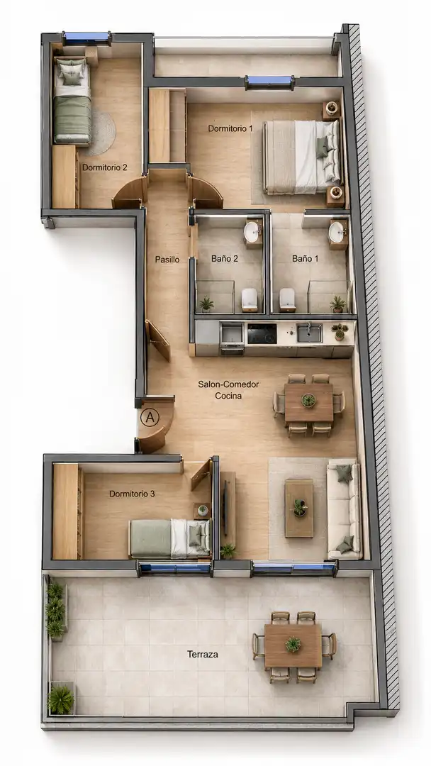Attic for sale in Badajoz  with Air Conditioner and Terrace