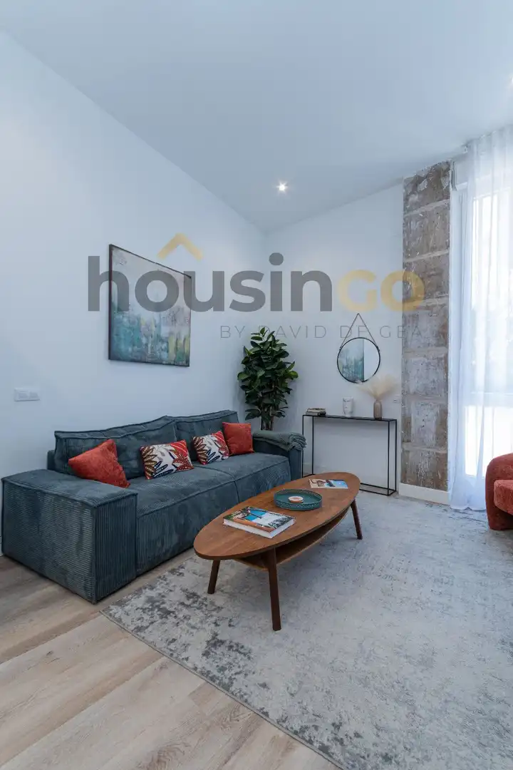 Living room of Flat for rent in Madrid  with Air Conditioner, Heating and Furnished