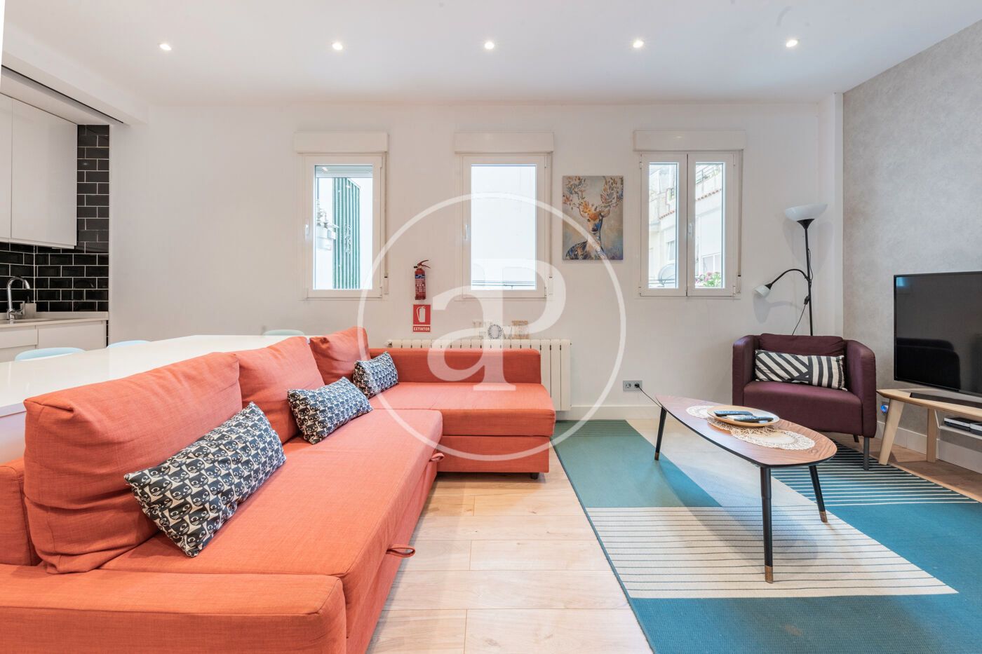 Living room of Flat for sale in  Madrid Capital  with Air Conditioner, Heating and Furnished