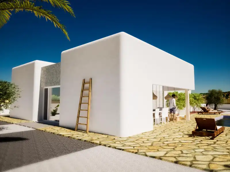 Vista exterior de Casa o chalet en venta en L'Alfàs del Pi con Piscina