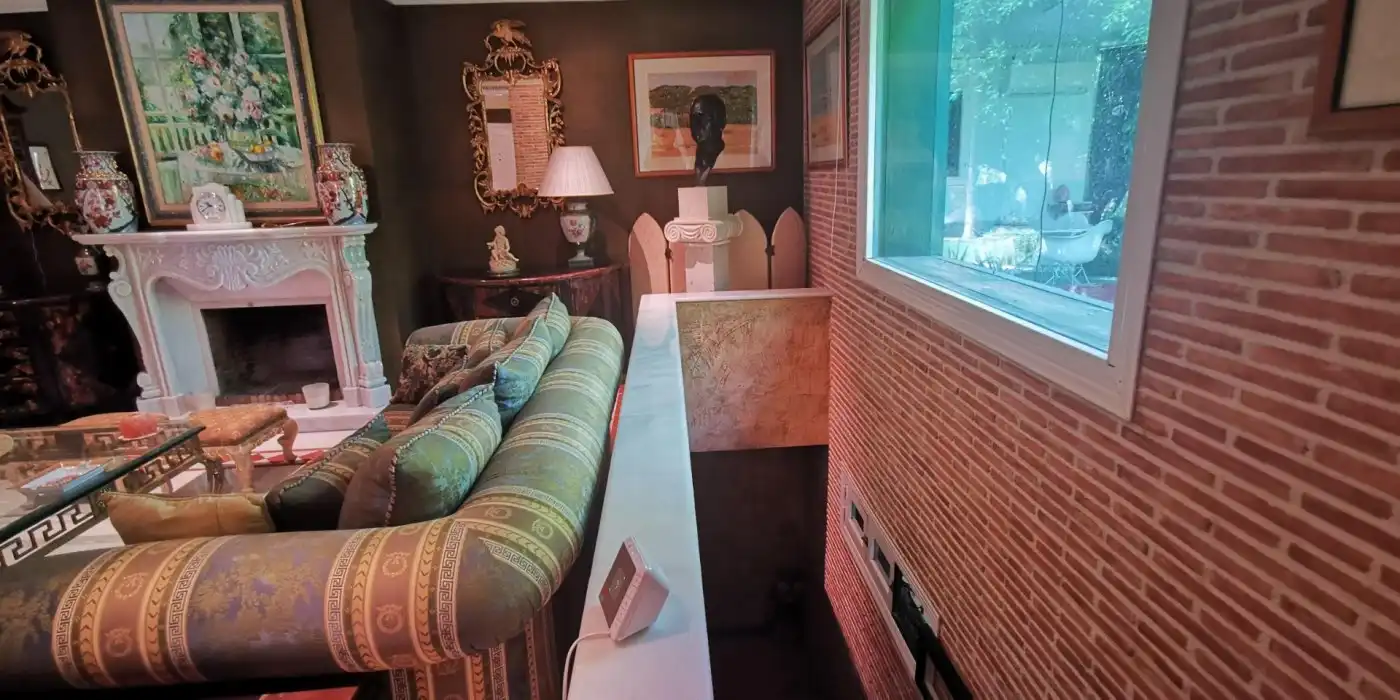 Sala d'estar de Casa o xalet en venda en Elche / Elx amb Aire condicionat, Jardí privat i Terrassa