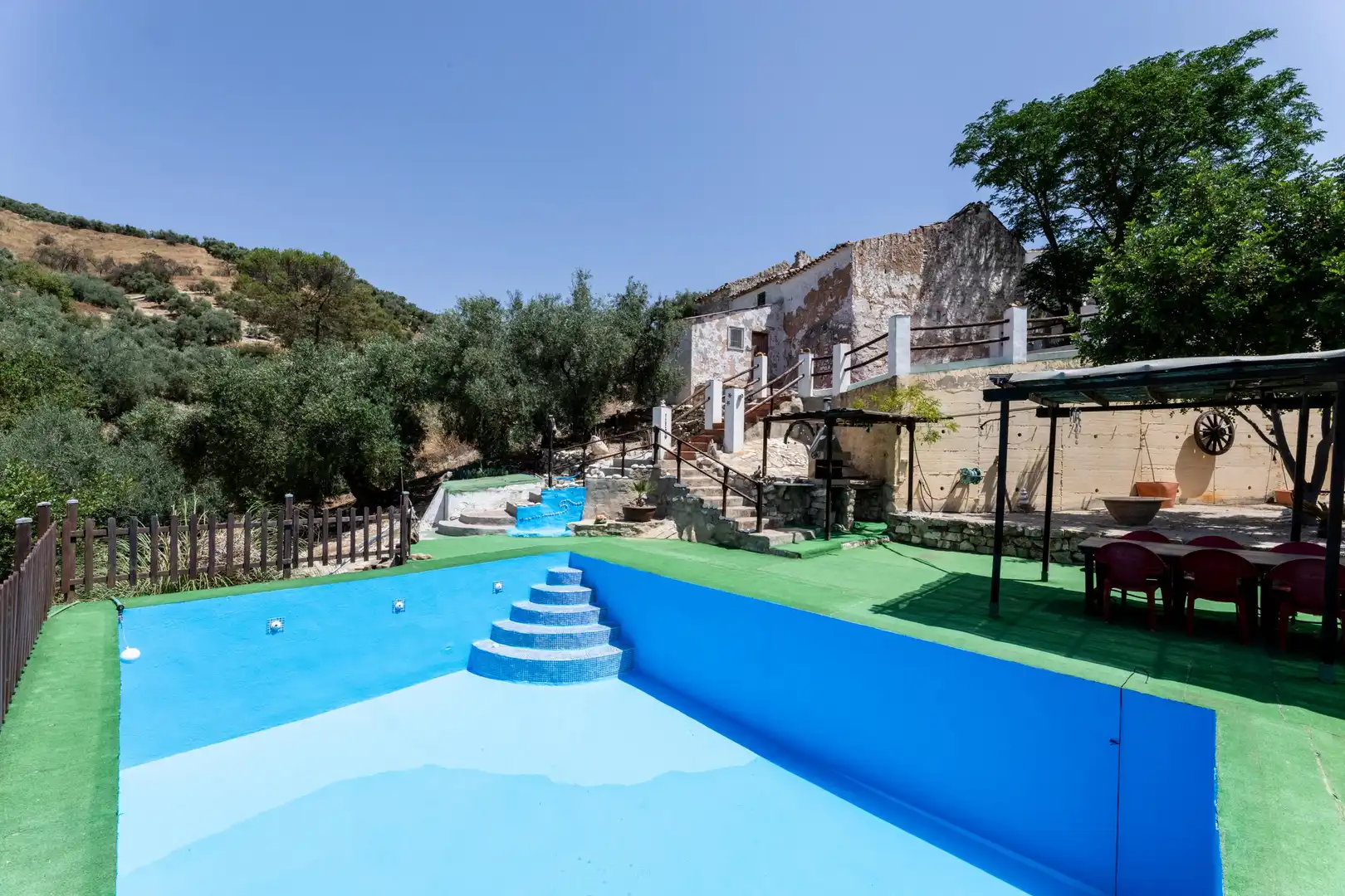 Piscina de Finca rústica en venda en Cuevas de San Marcos amb Calefacció, Jardí privat i Terrassa