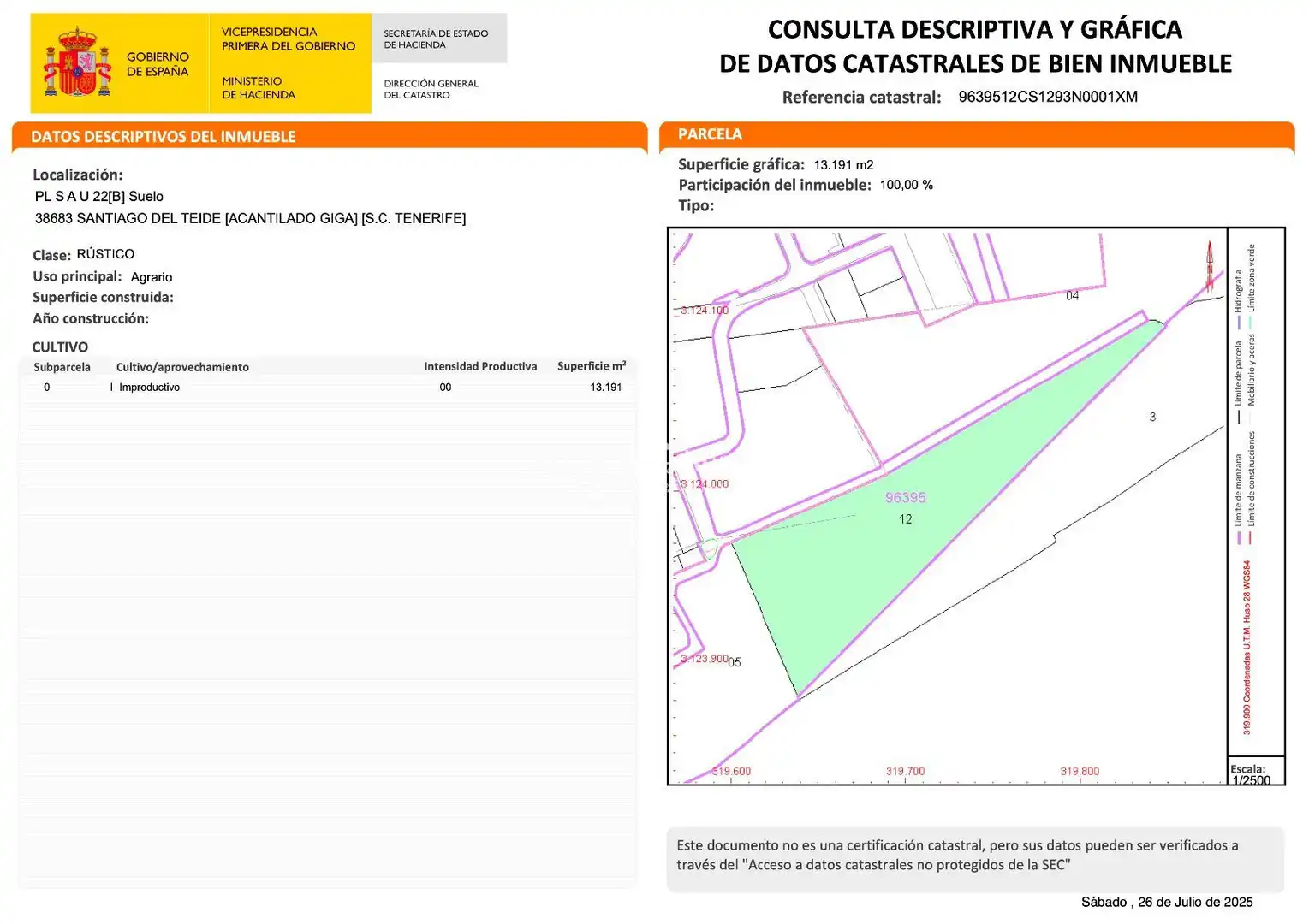 Vista exterior de Terreno en venta en Santiago del Teide