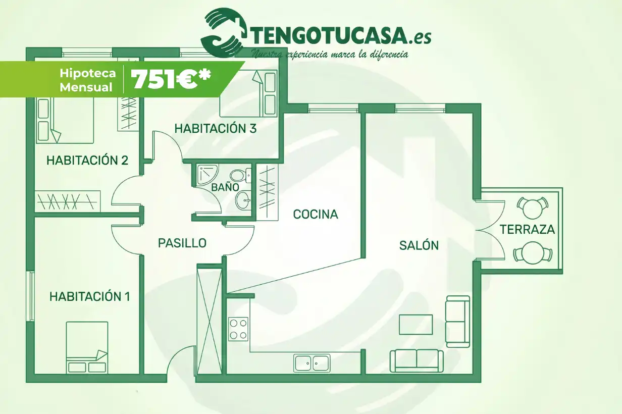 Flat for sale in Madrid  with Air Conditioner, Heating and Terrace