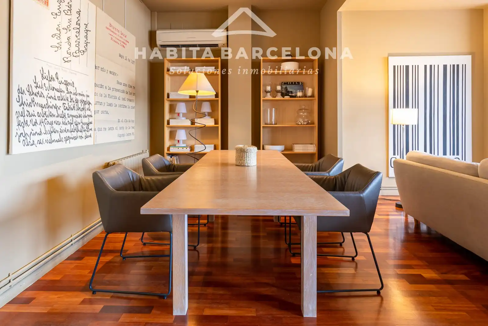 Comedor de Piso de alquiler en Barcelona con Aire acondicionado, Calefacción y Parquet