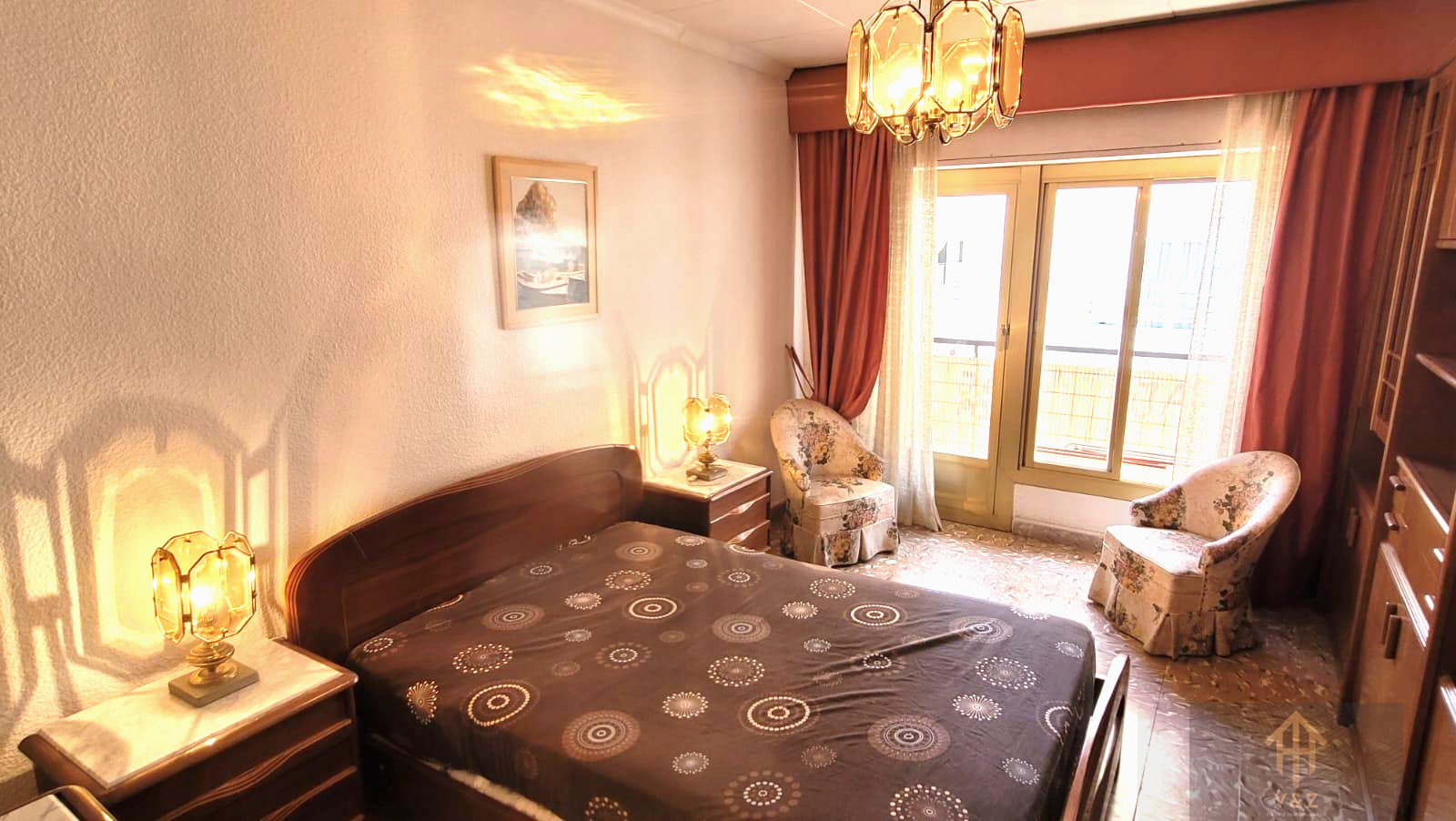 Dormitori de Apartament de lloguer en Elda amb Calefacció, Moblat i Balcó
