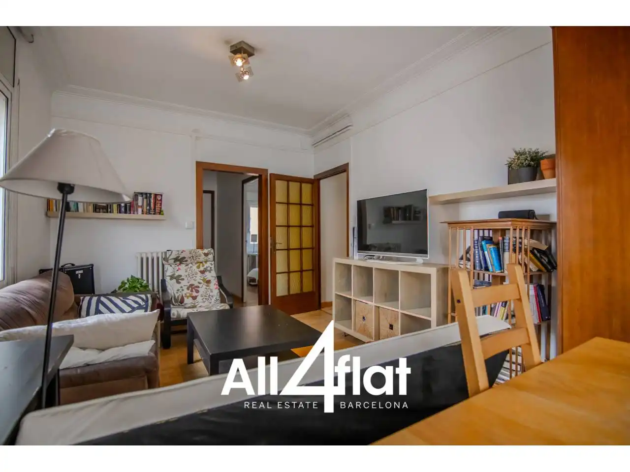 Wohnzimmer von Wohnung zur Miete in Barcelona mit Klimaanlage, Heizung und Parkett