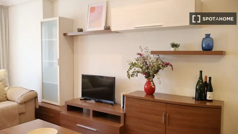 Living room of Flat for rent in Valencia  with Air Conditioner, Heating and Furnished