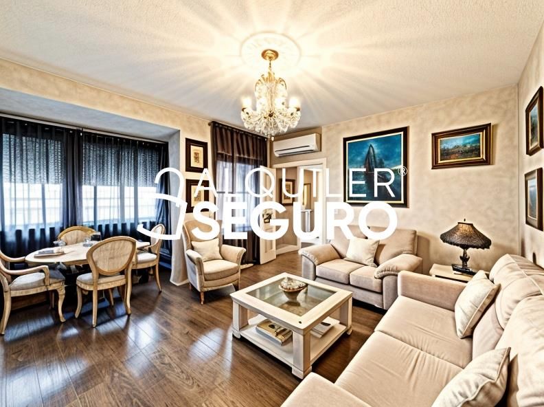 Living room of Flat to rent in  Madrid Capital  with Air Conditioner, Heating and Furnished