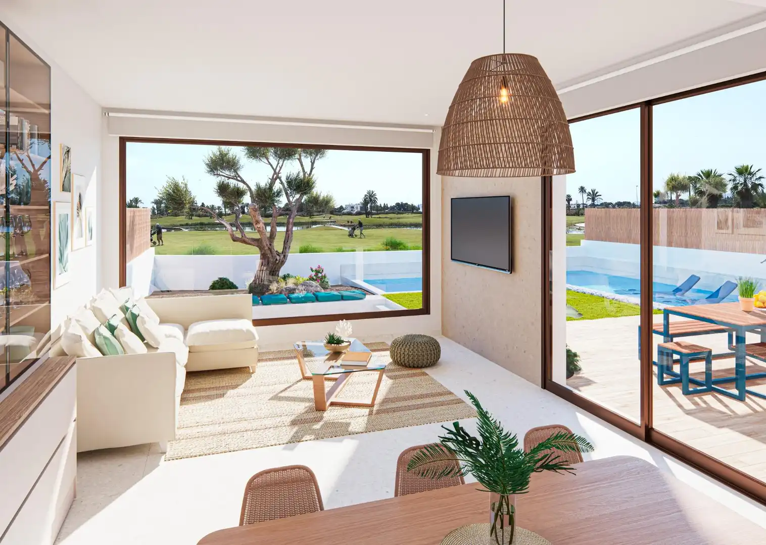 Wohnzimmer von Wohnungen zum Verkauf in Huelva mit Klimaanlage, Privatgarten und Terrasse
