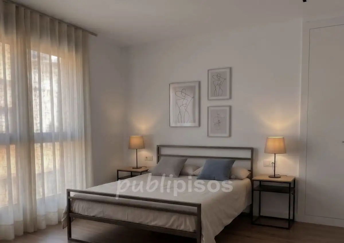 Schlafzimmer von Wohnung zur Miete in Zaragoza mit Klimaanlage, Heizung und Möbliert