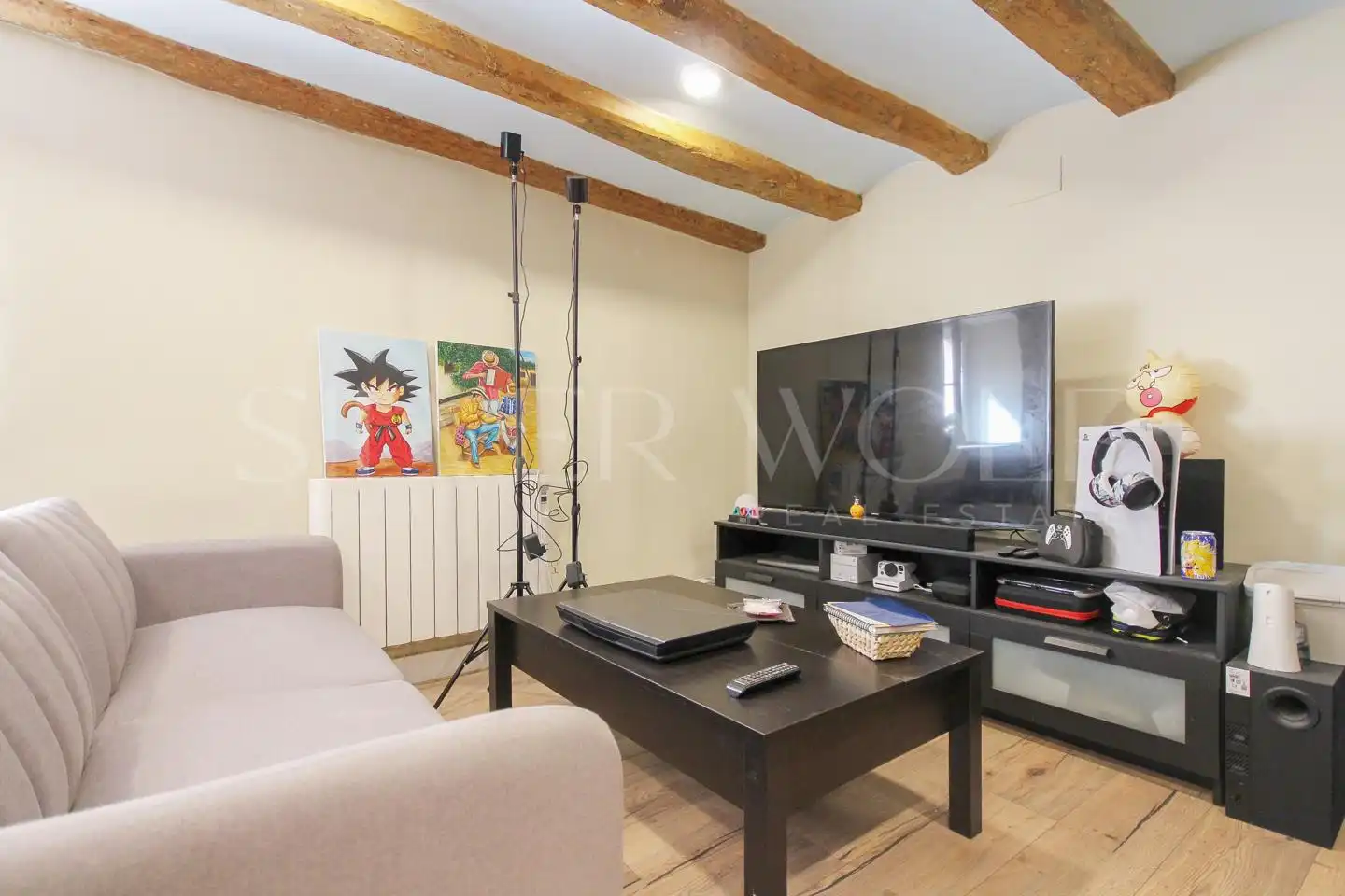 Sala d'estar de Dúplex en venda en Vilanova i la Geltrú amb Calefacció, Parquet i Terrassa