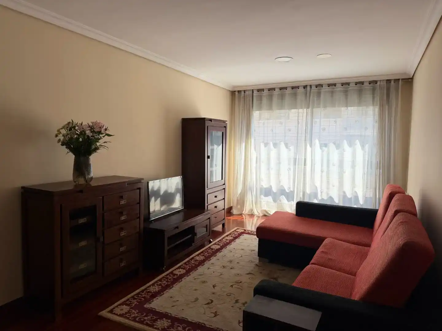 Sala de estar de Piso de alquiler en Vigo  con Parquet, Trastero y Amueblado