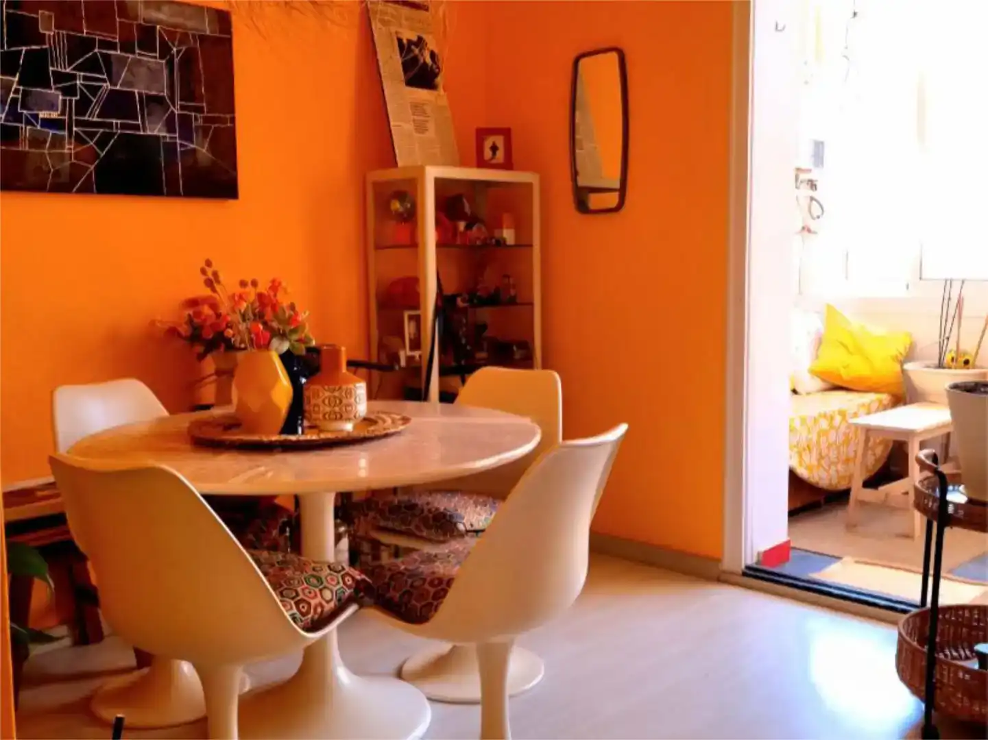 Menjador de Apartament per a compartir en Barcelona amb Aire condicionat, Jardí privat i Parquet