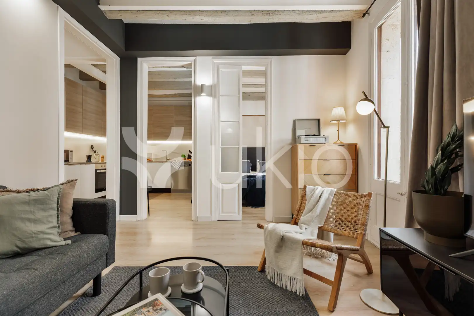 Living room of Apartments for rent in Barcelona  with Air Conditioner, Heating and Furnished