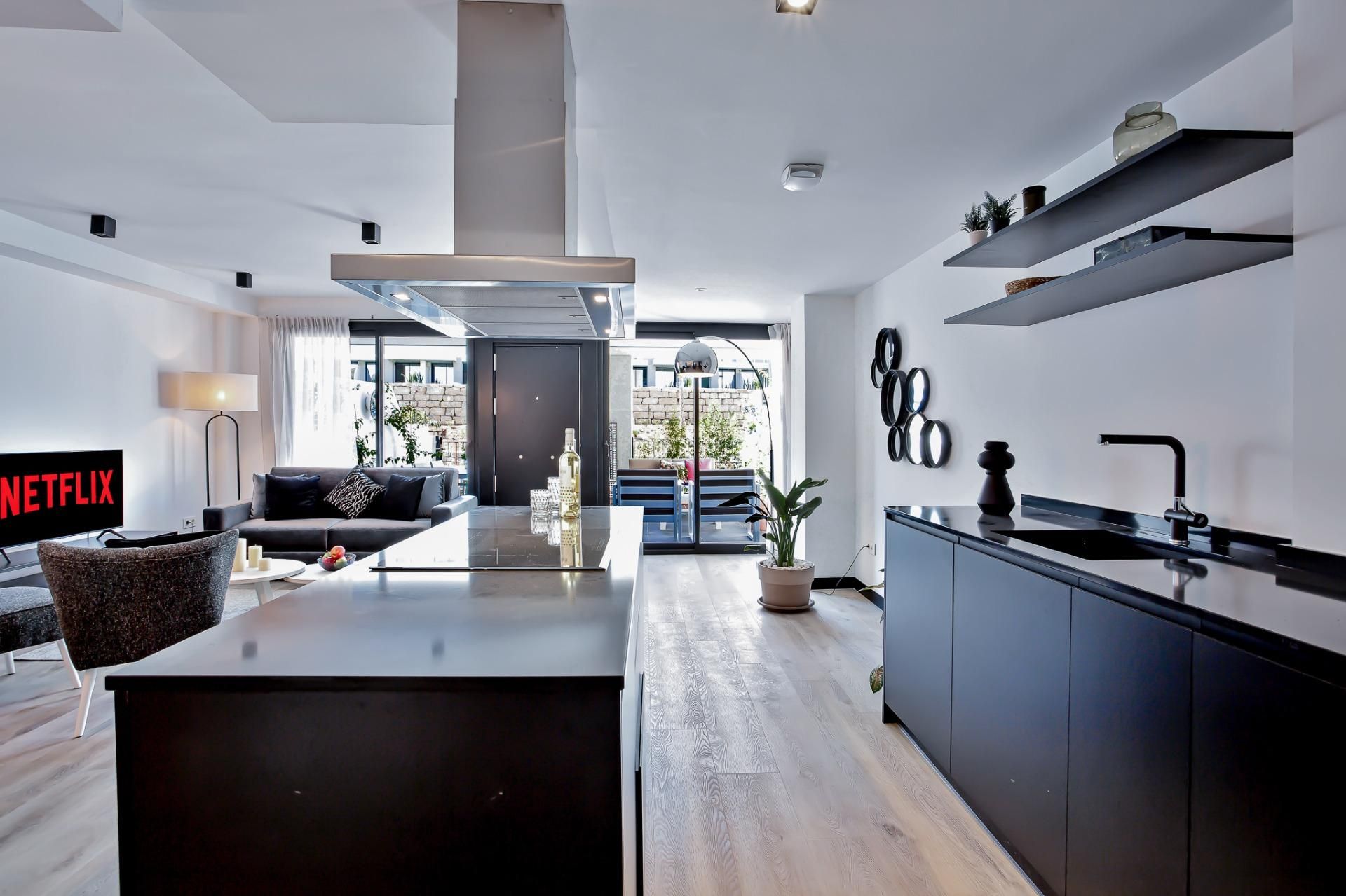 Cuina de Apartament en venda en Mijas amb Aire condicionat, Calefacció i Jardí privat