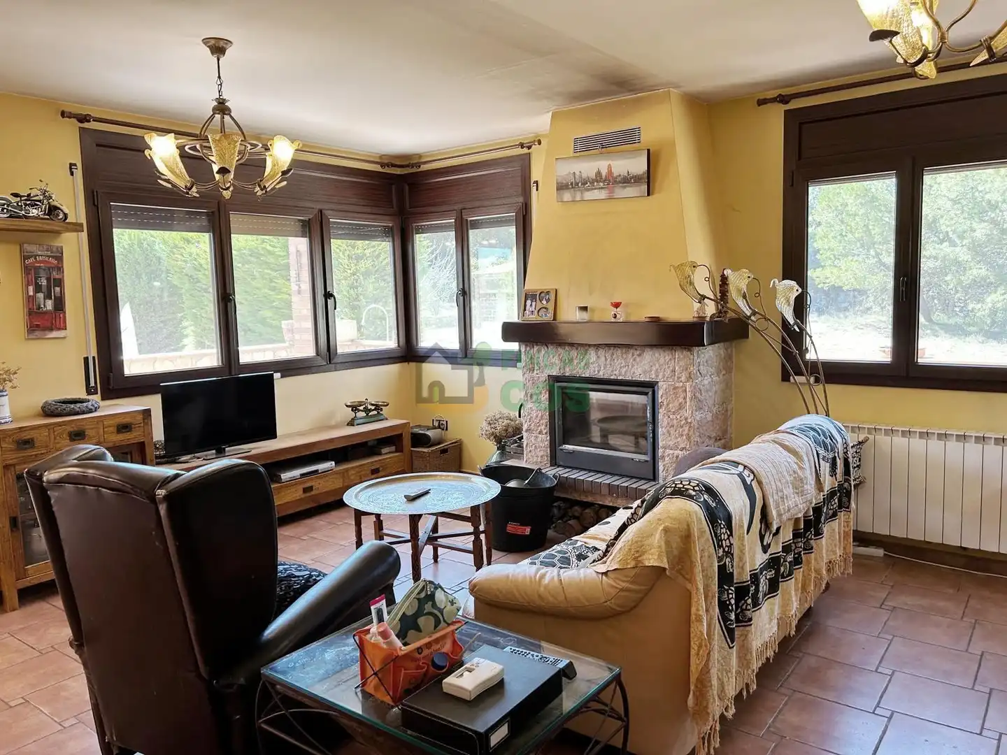 Living room of Houses for sale in Pontons  with Private garden, Terrace and Swimming Pool