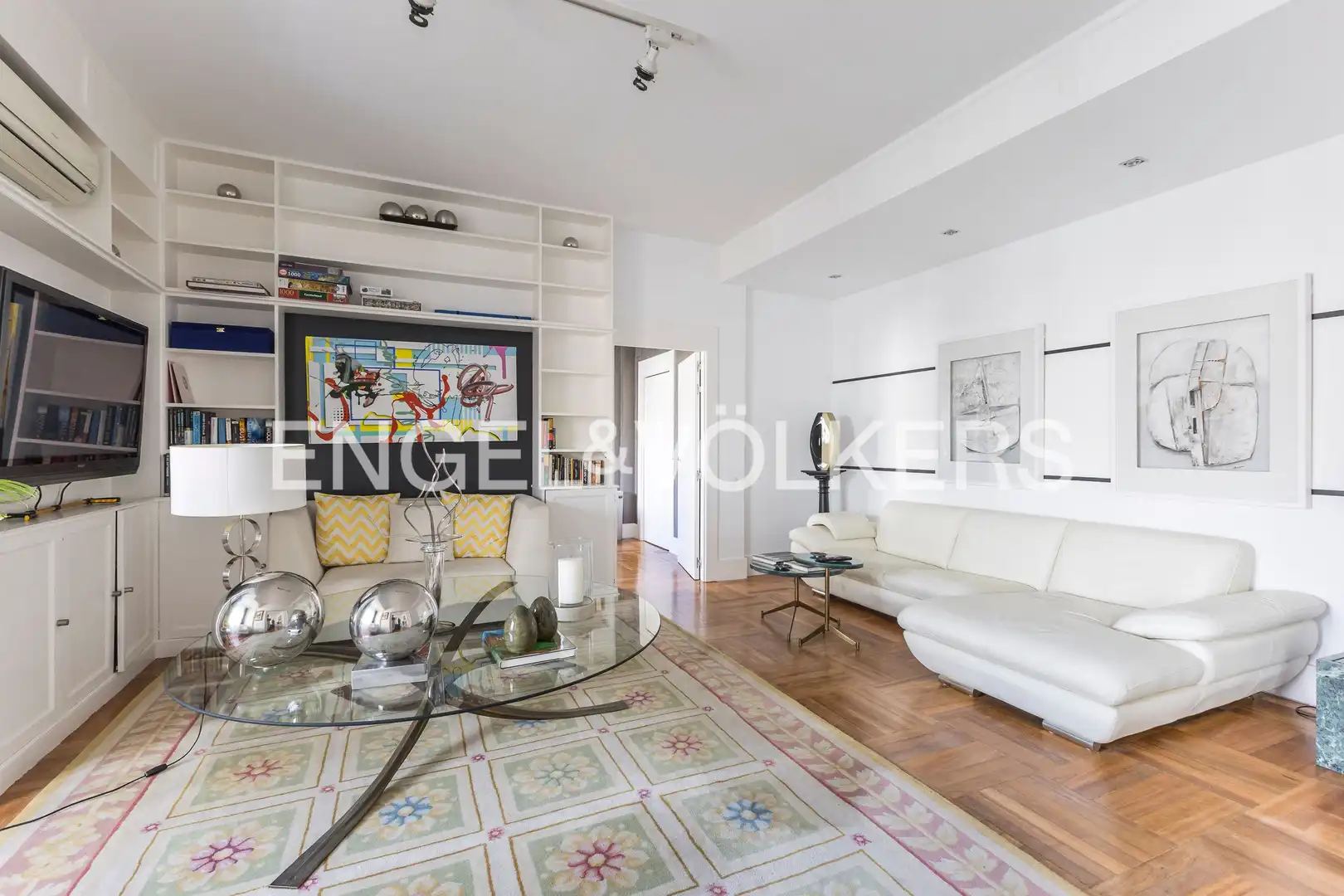 Wohnzimmer von Wohnung zur Miete in Madrid mit Klimaanlage, Heizung und Parkett
