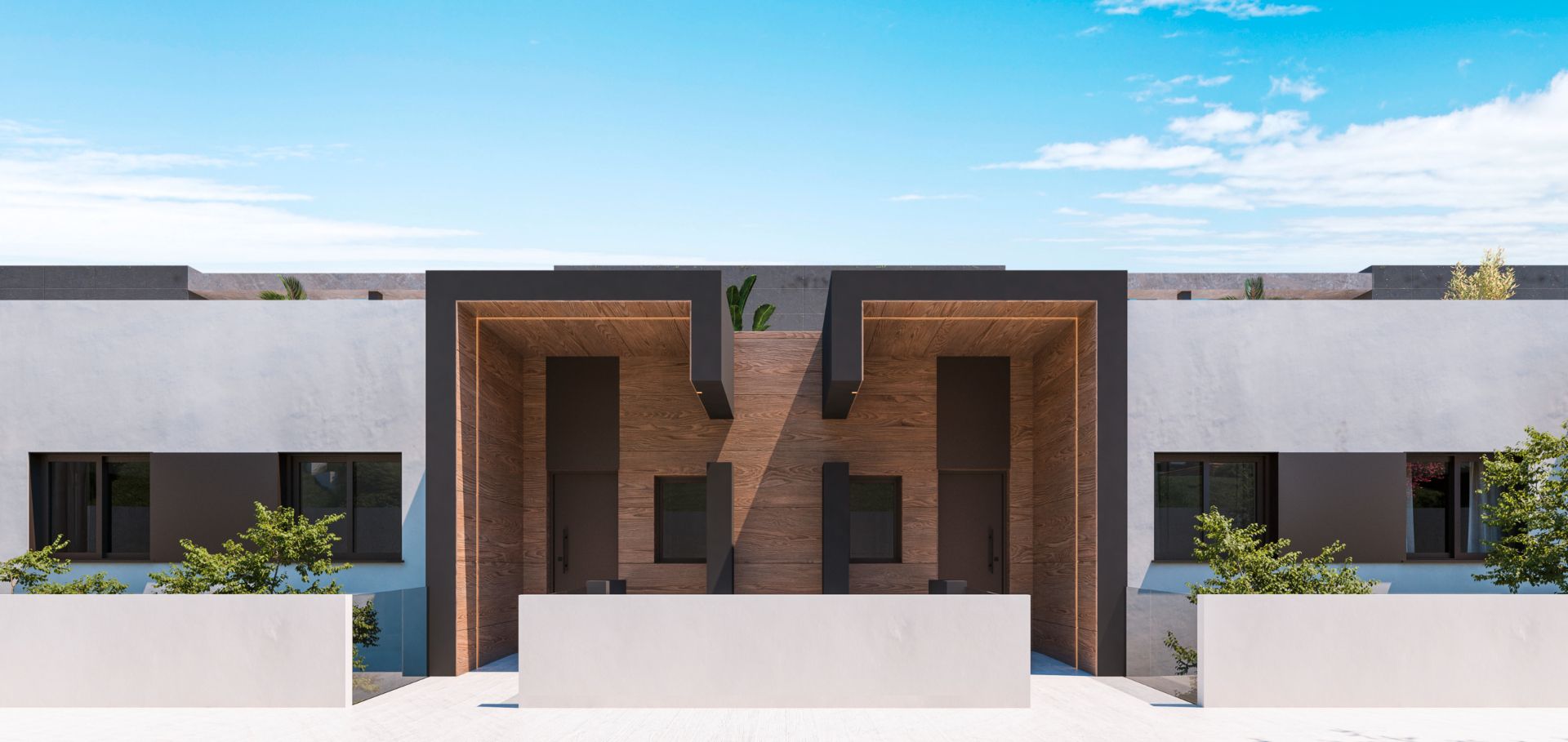 Exterior view of Single-family semi-detached for sale in Estepona  with Air Conditioner, Terrace and Storage room