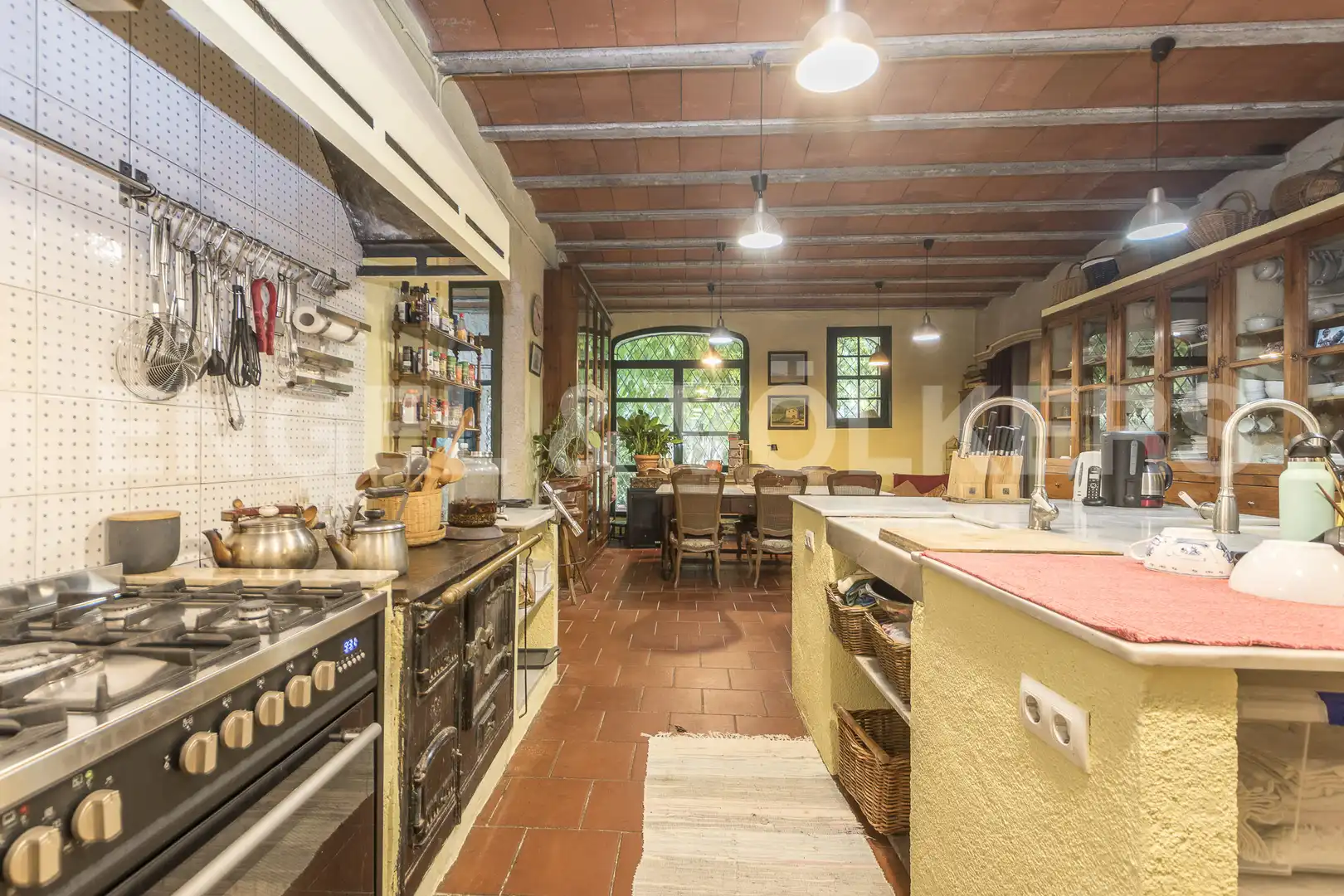 Cocina de Finca rústica en venta en Sant Cebrià de Vallalta con Calefacción, Jardín privado y Terraza