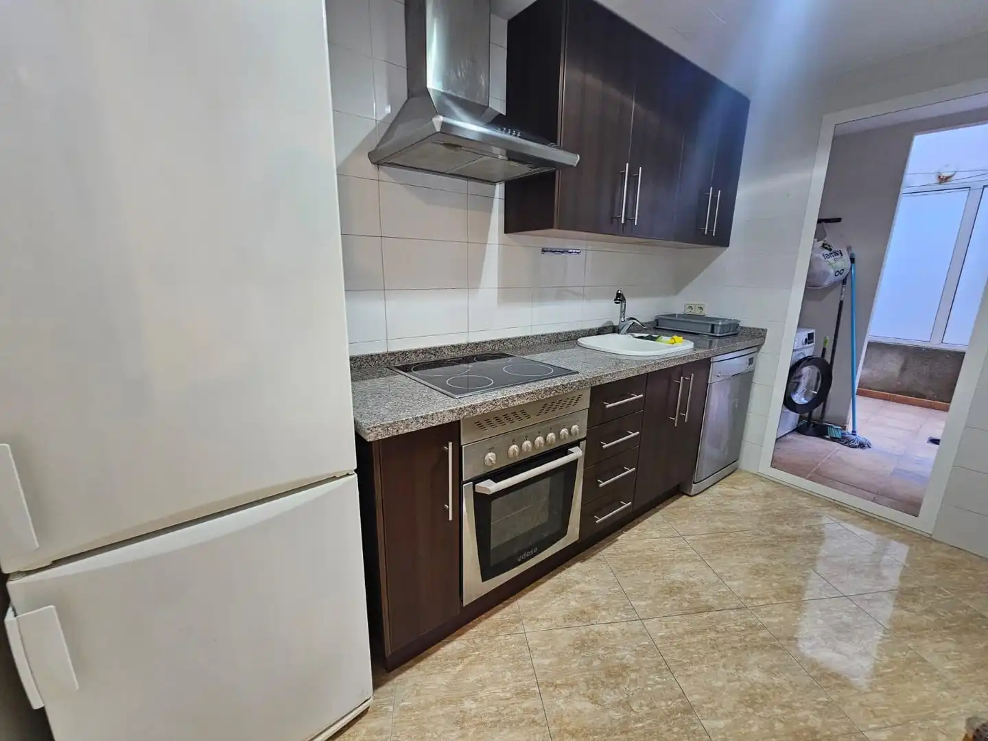 Kitchen of Flat for sale in Simat de la Valldigna  with Air Conditioner, Private garden and Balcony