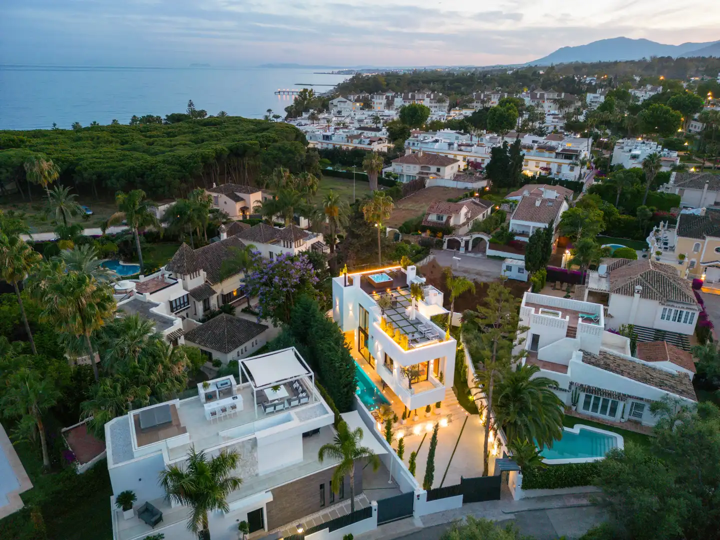 Vista exterior de Casa o xalet en venda en Marbella amb Aire condicionat, Jardí privat i Terrassa