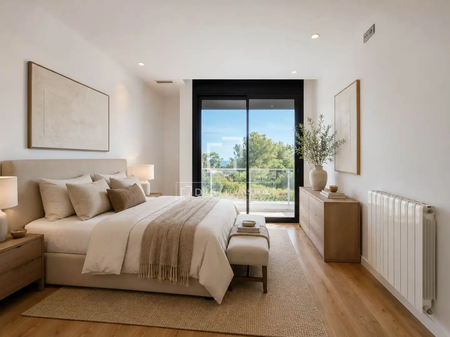 Schlafzimmer von Haus oder Chalet zum Verkauf in Vilanova i la Geltrú mit Klimaanlage, Heizung und Privatgarten