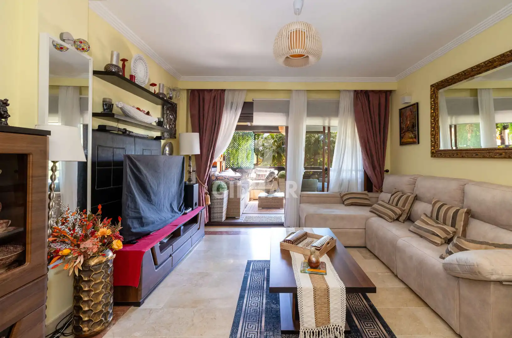 Sala de estar de Apartamento en venta en Estepona con Calefacción, Jardín privado y Trastero