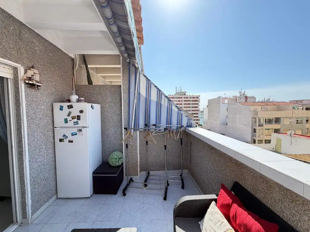 Balcony of Attic for sale in Torrevieja  with Air Conditioner and Furnished