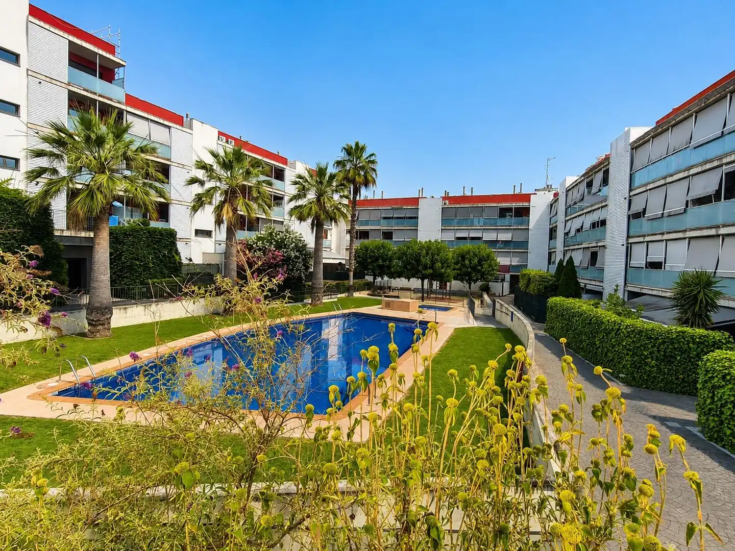 Swimming pool of Flat for sale in Sentmenat  with Air Conditioner, Heating and Parquet flooring