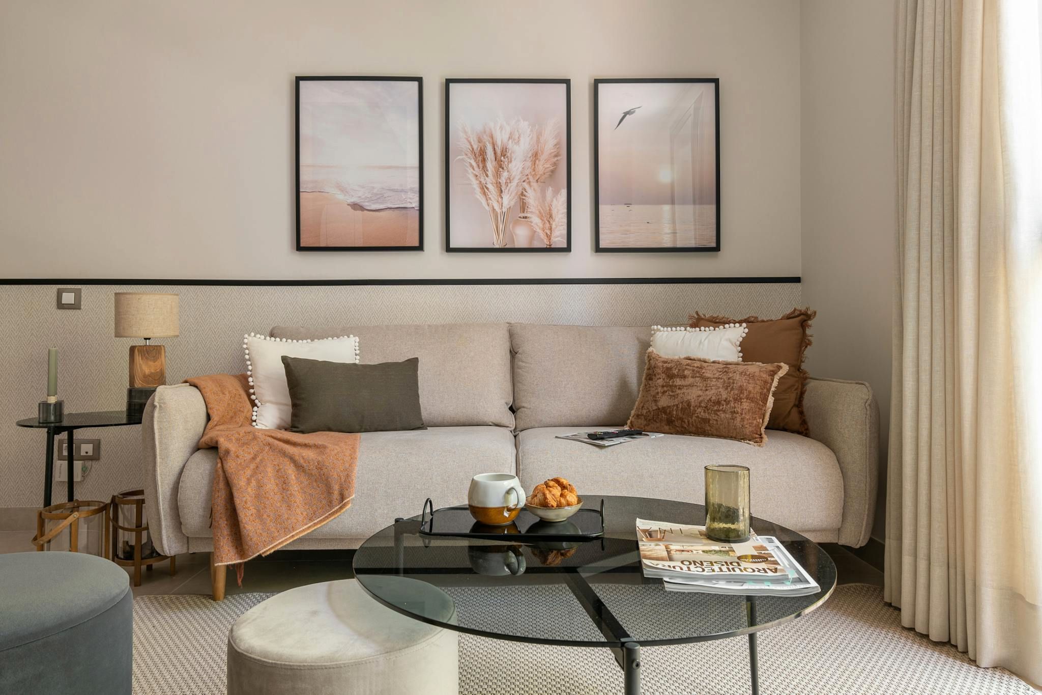 Sala d'estar de Pis de lloguer en  Barcelona Capital amb Aire condicionat, Calefacció i Moblat