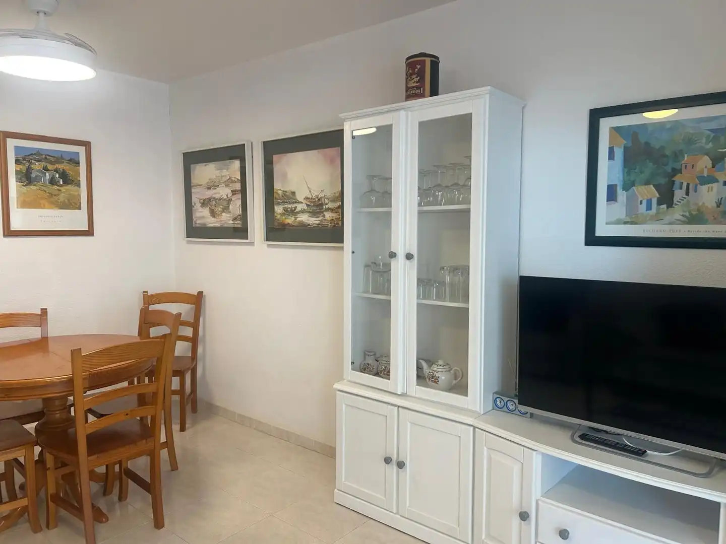Sala d'estar de Apartament en venda en Calpe / Calp amb Aire condicionat, Calefacció i Terrassa