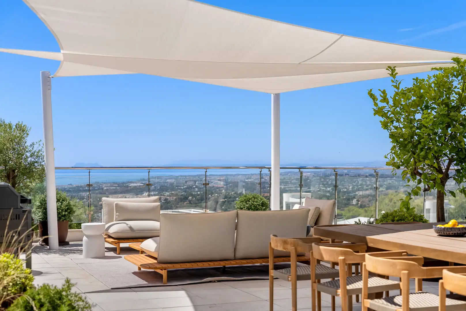 Terrace of Detached homes for sale in Marbella  with Air Conditioner, Terrace and Swimming Pool