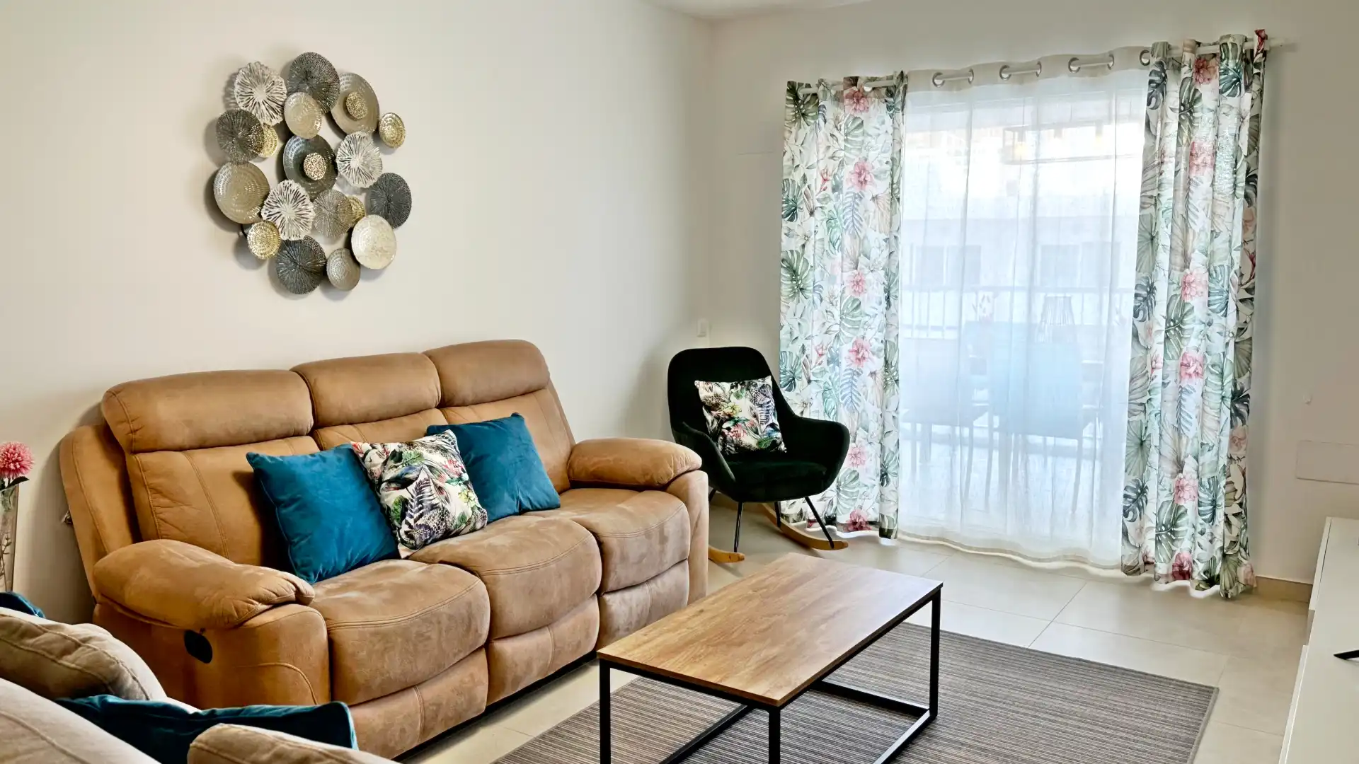 Sala d'estar de Apartament de lloguer en Gandia amb Aire condicionat, Calefacció i Moblat