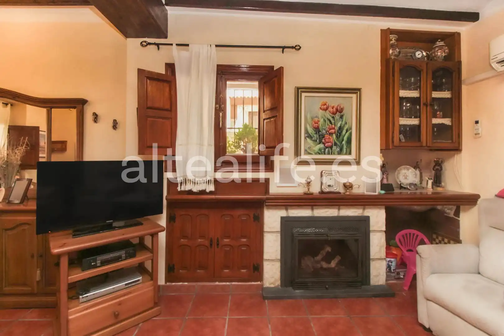 Sala d'estar de Finca rústica en venda en Polop amb Aire condicionat, Calefacció i Terrassa