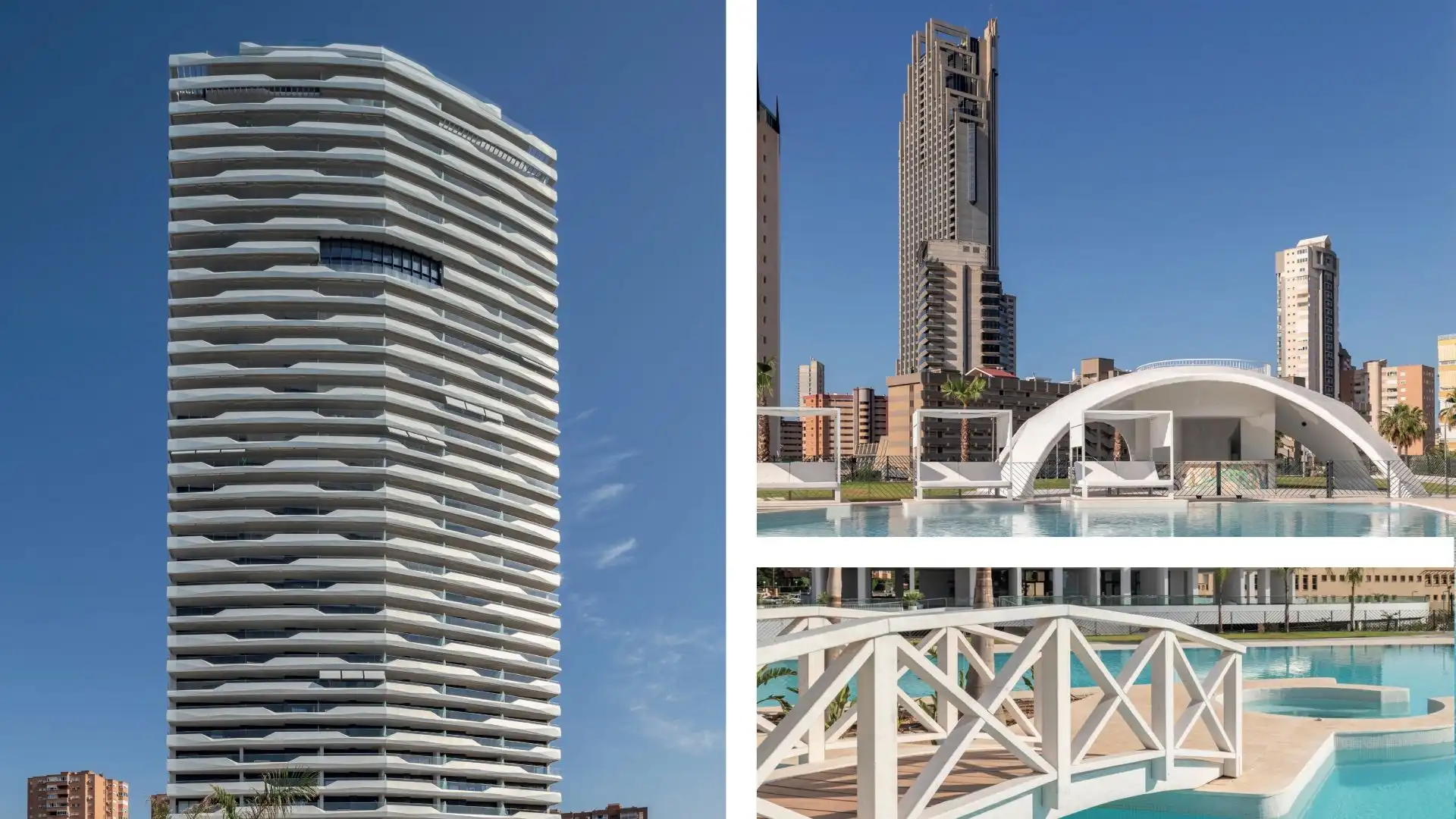 Außenansicht von Wohnungen zum Verkauf in Benidorm mit Terrasse, Abstellraum und Gemeinschaftspool