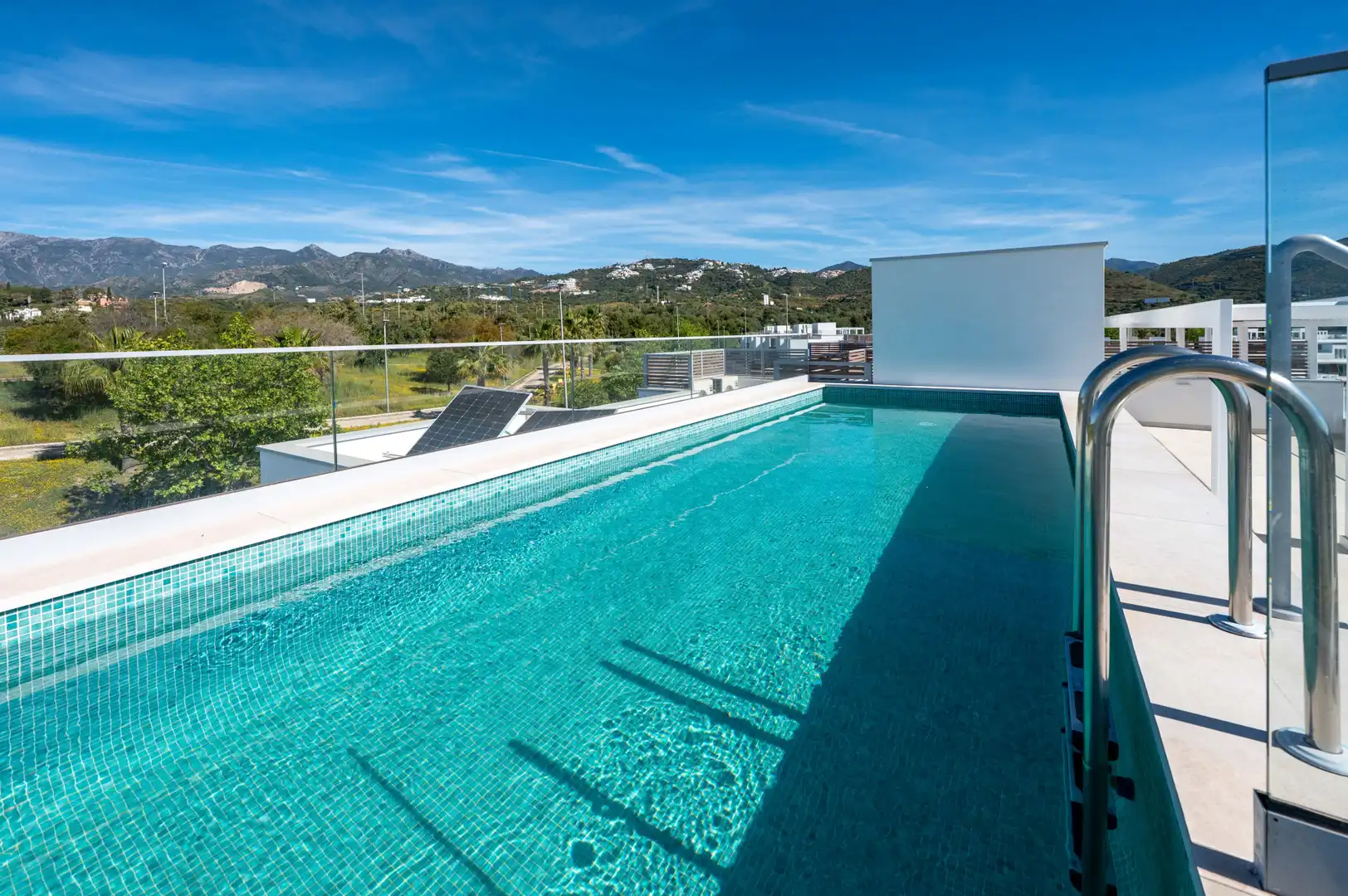 Swimming pool of Attic for rent in Marbella  with Air Conditioner, Terrace and Storage room